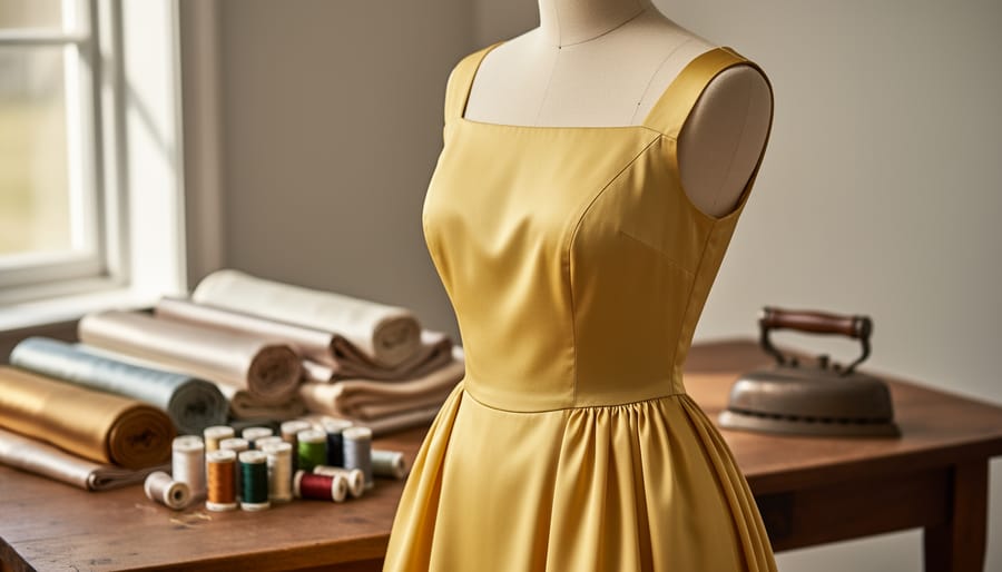 How to Sew a Vintage Butter Yellow Dress Using Butterick 6796